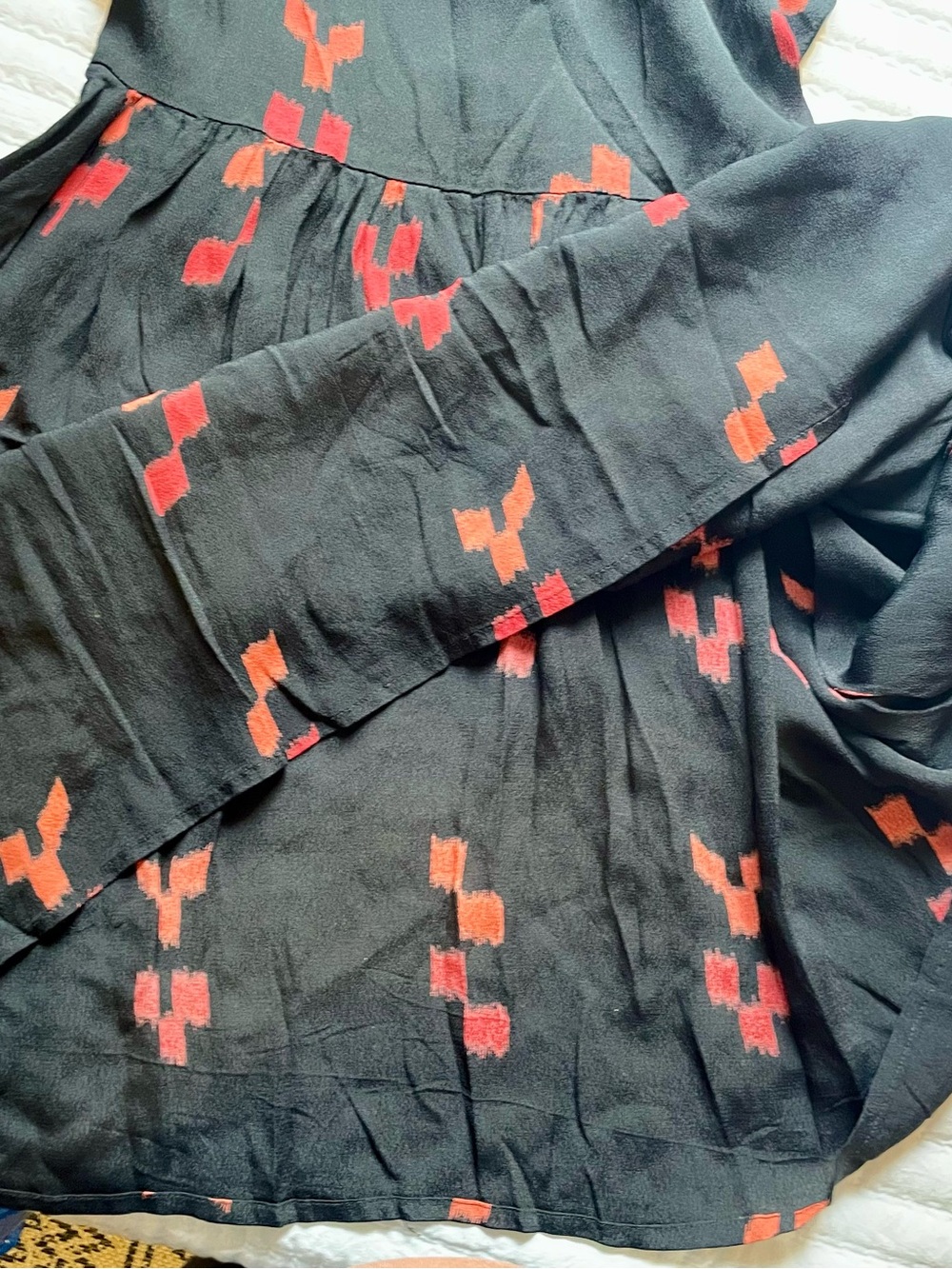 ASOS Women’s Vintage Black Dress with Drop-Waist & Geo Print Size 4 - Picture 11 of 11